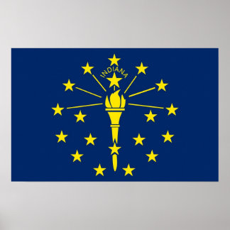 Canvas Print with Flag of Indiana, U.S.A.
