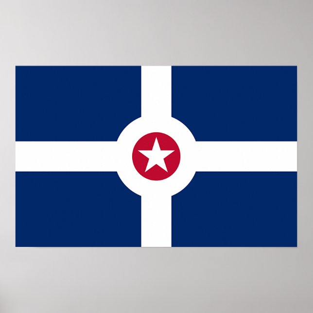 Canvas Print with Flag of Indianapolis, U.S.A. (Front)