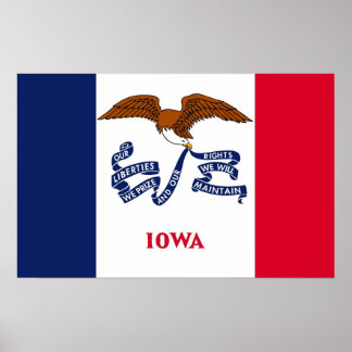 Canvas Print with Flag of Iowa, U.S.A.