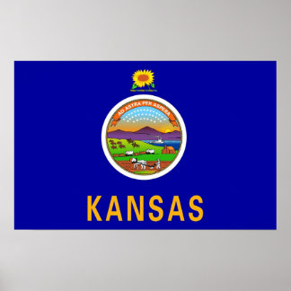 Canvas Print with Flag of Kansas, U.S.A.