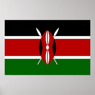 Canvas Print with Flag of Kenya