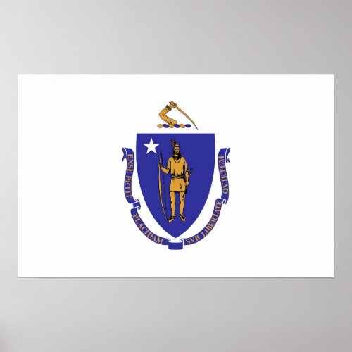 Canvas Print with Flag of Massachusetts USA