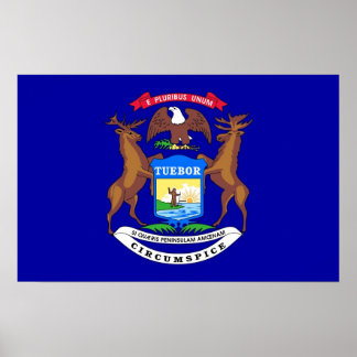 Canvas Print with Flag of Michigan, U.S.A.