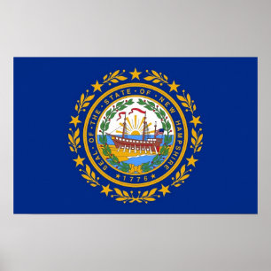 Canvas Print with Flag of New Hampshire, U.S.A.