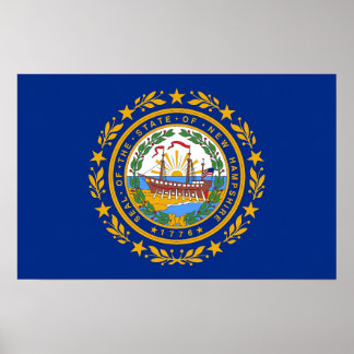 Canvas Print with Flag of New Hampshire, U.S.A.