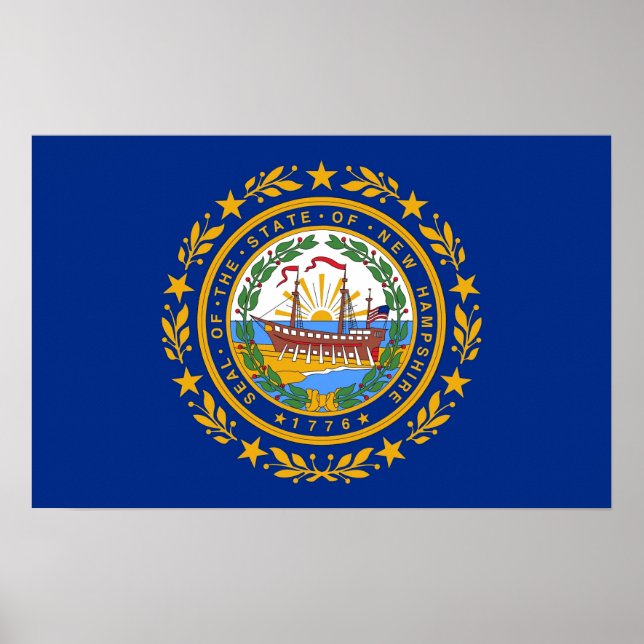 Canvas Print with Flag of New Hampshire, U.S.A. (Front)