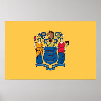 Canvas Print with Flag of New Jersey, U.S.A.