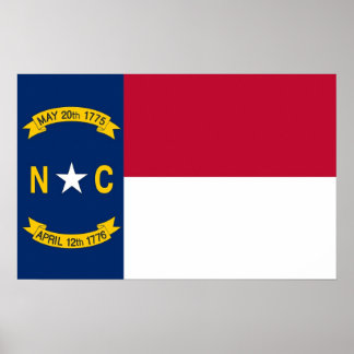 Canvas Print with Flag of North Carolina, U.S.A.
