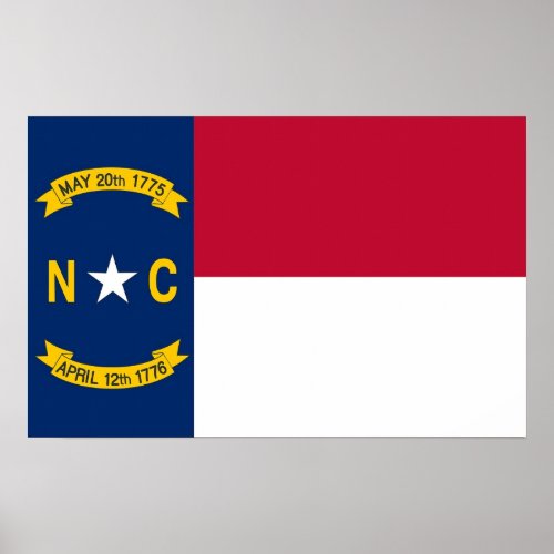 Canvas Print with Flag of North Carolina USA