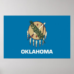 Canvas Print with Flag of Oklahoma, U.S.A.