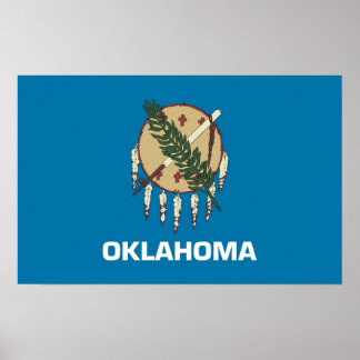 Canvas Print with Flag of Oklahoma, U.S.A.