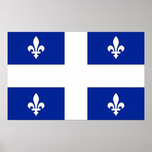 Canvas Print with Flag of Quebec Canada