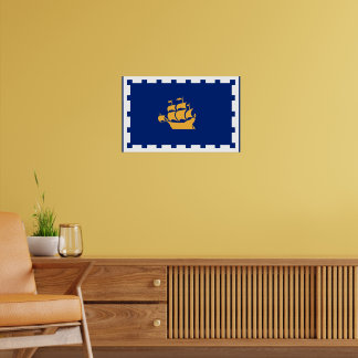 Canvas Print with Flag of Quebec City, Canada