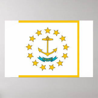 Canvas Print with Flag of Rhode Island, U.S.A.