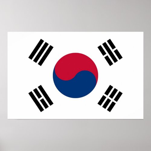 Canvas Print with Flag of South Korea