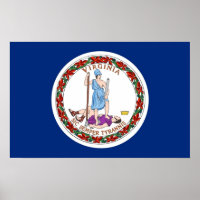 Canvas Print with Flag of Virginia, U.S.A.