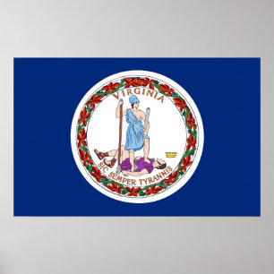Canvas Print with Flag of Virginia, U.S.A.