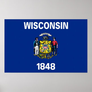 Canvas Print with Flag of Wisconsin, U.S.A.