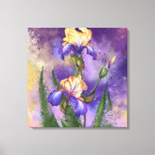 Canvas Print with Irises Flowers