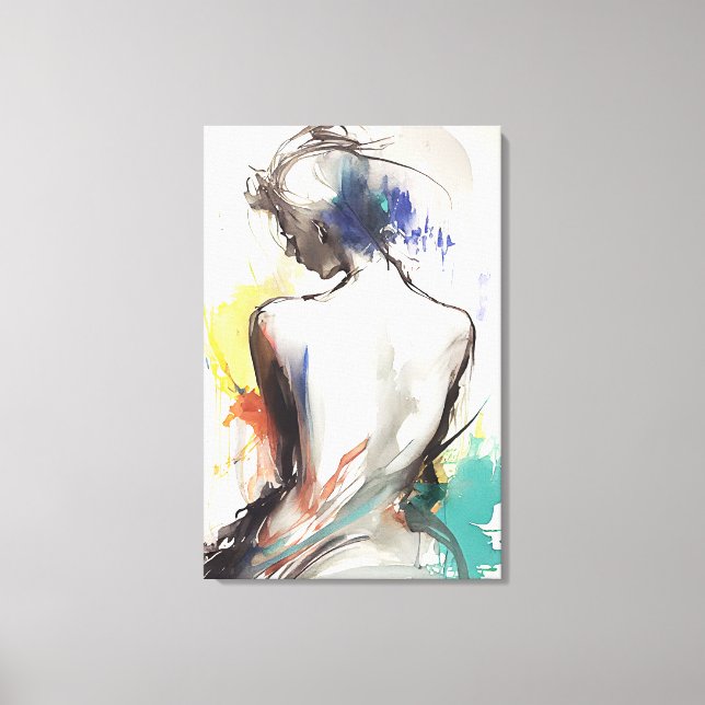Canvas Print, Woman Silhouette Painting (Front)