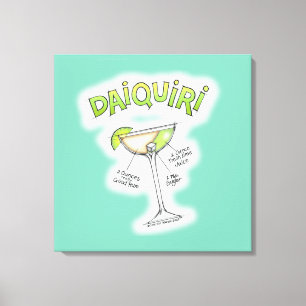 CANVAS PRINTS - DAIQUIRI RECIPE COCKTAIL ART