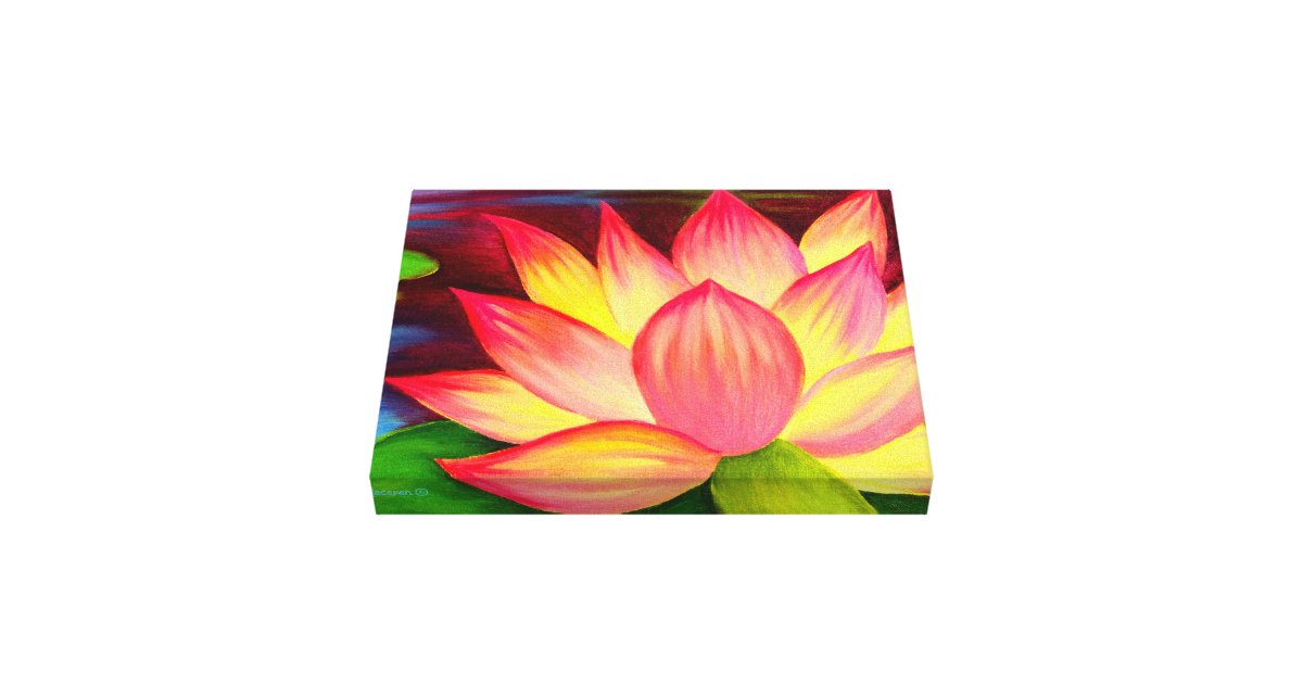Canvas Prints Lotus Flower Painting Art | Zazzle