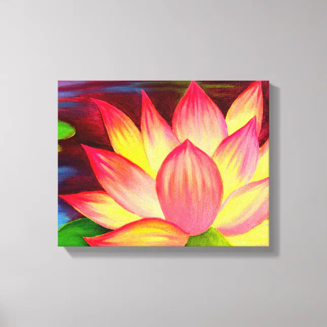 Canvas Prints Lotus Flower Painting Art | Zazzle