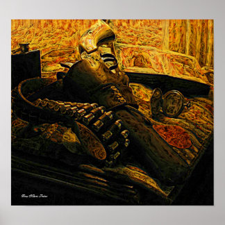 Canvas ready for framing of Gun and Holster Poster