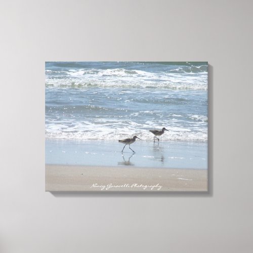 CanvasSandpipers on the Beach _ Topsail Island NC Canvas Print