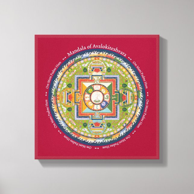 CANVAS SQUARE - Mandala of Chenrezig (Compassion) Print (Front)