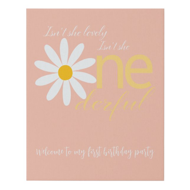 Canvas Table Sign for One derful first birthday  (Front)