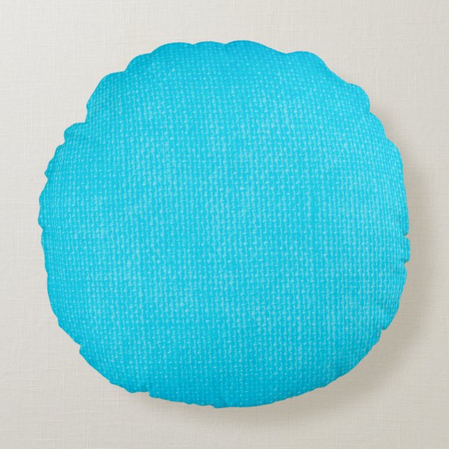 Canvas texture fabric pattern round pillow (Front)