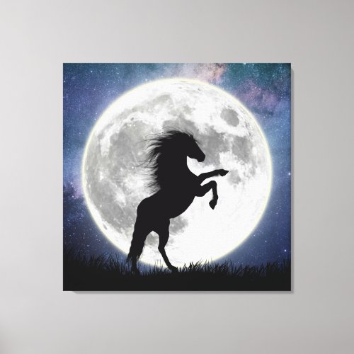 Canvas The horse and the white moon