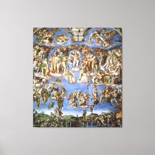 Canvas The Last Judgment Fresco by Michelangelo