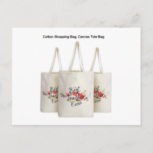 Canvas Tote Bag Calico Bag Logo Print Shopping Bag Postcard