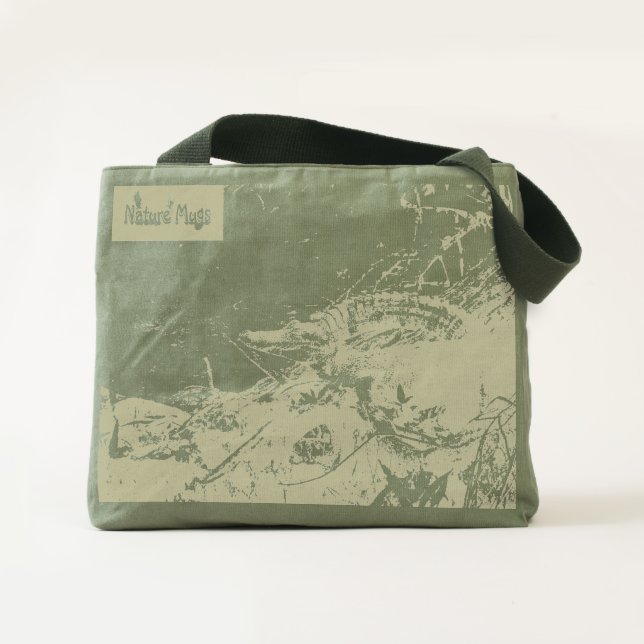 canvas tote bag with gator (Back)