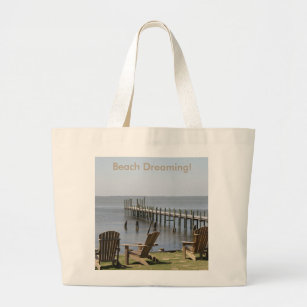 Canvas Tote, Beach Scene - photography Large Tote Bag