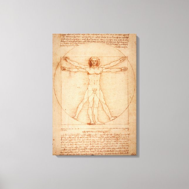 Canvas Vitruvian Man by Leonardo da Vinci Print (Front)