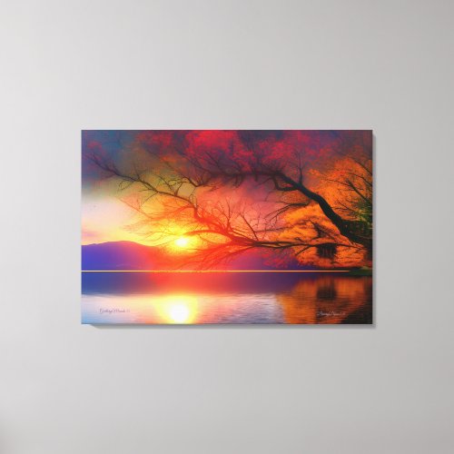 Canvas Wall Art Autumn Sunset vibrant landscape