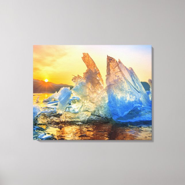 Canvas Wall Art-Sunrise Ice Chunks Print (Front)