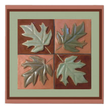  Canvas wall Art with colorful Maple leaf design