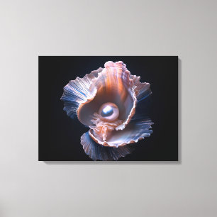 Canvas Wall Art with Shell and Pearl
