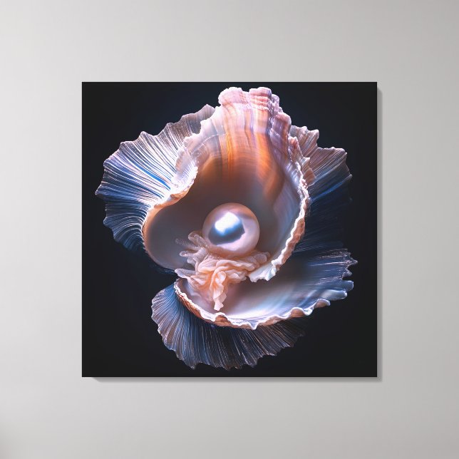 Canvas Wall Art with Shell and Pearl (Front)