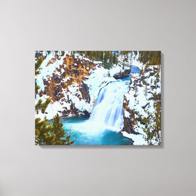 Canvas Wall Art-Yellowstone Waterfall (Front)