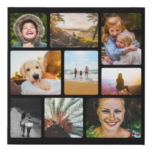 Canvas Wall Piece 9 Photos Template Rounded Black