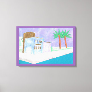 Canvas with Caribbean Scene Print