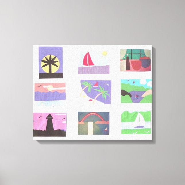 Canvas with Colorful Scenes Print (Front)