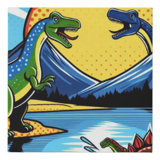 Canvas with Dinosaur Landscape