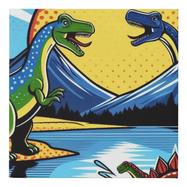 Canvas with Dinosaur Landscape (Front)