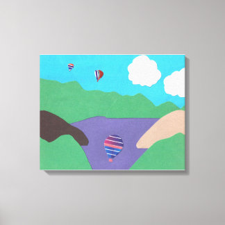 Canvas with Mountain and Lake Scene Print
